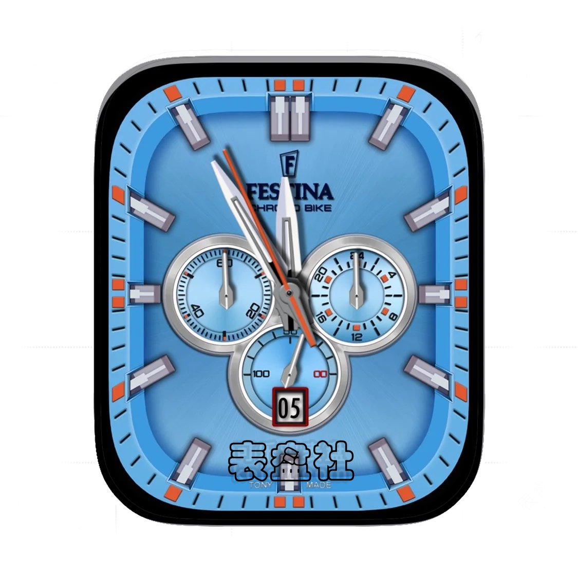 FESTINA法斯蒂纳金属拉丝雅蓝三盘式年历Ultra专用表盘