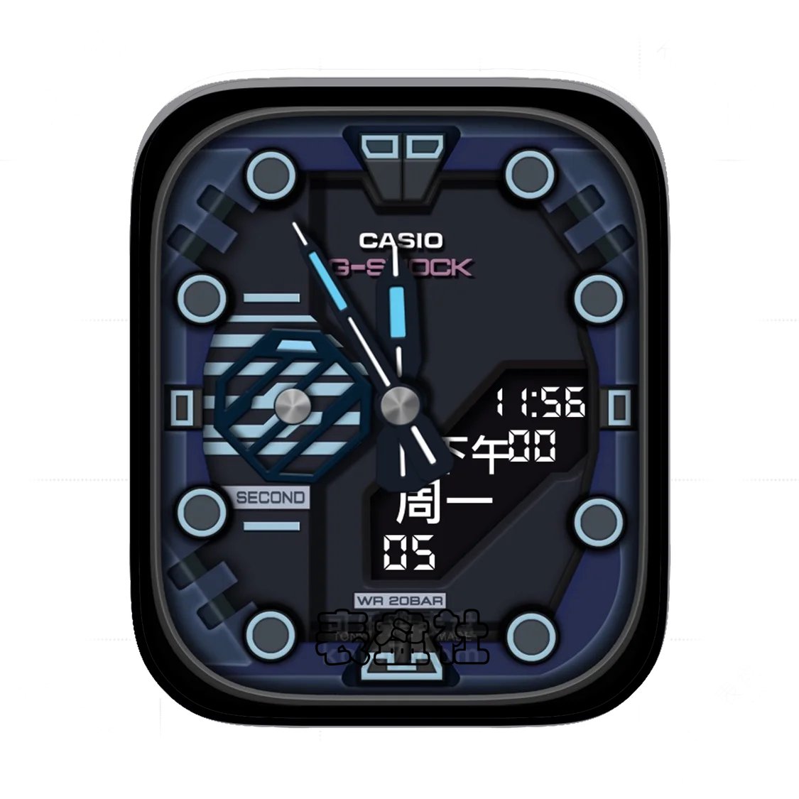 Casio卡西欧灰黑复杂功能数字Ultra专用-表盘