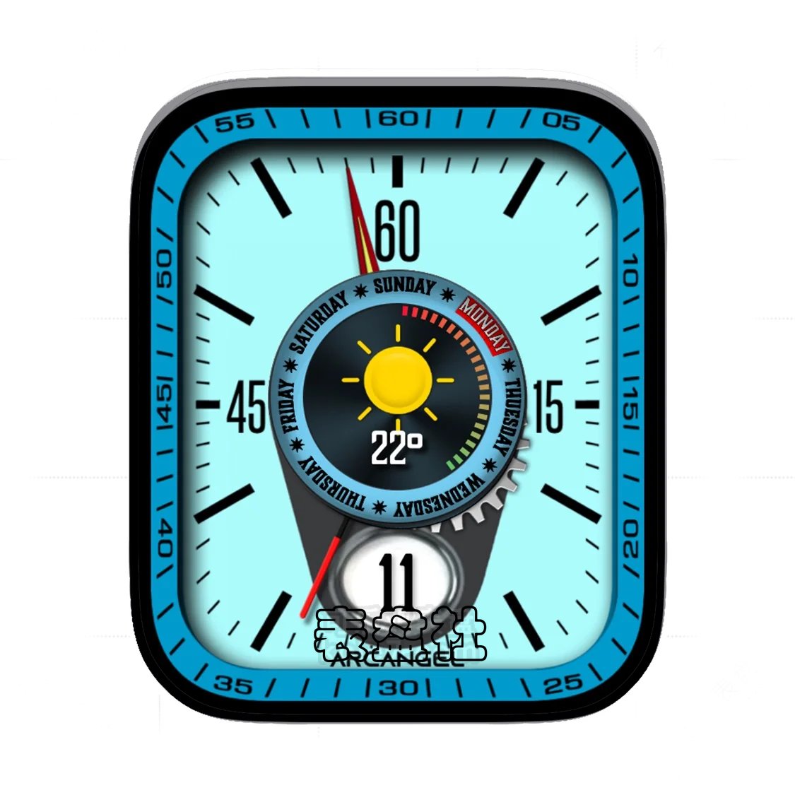 ARCANGEL蓝盘简约数字表盘
