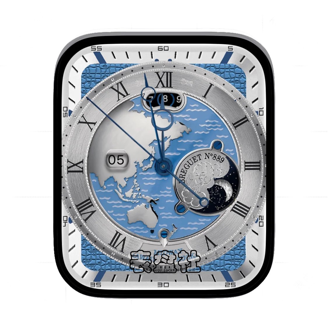 BREGUET宝玑世界地图罗马数字月相表盘