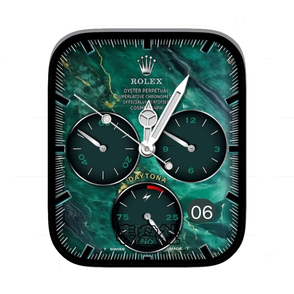 Rolex劳力士高级翡翠绿三盘式年历表盘