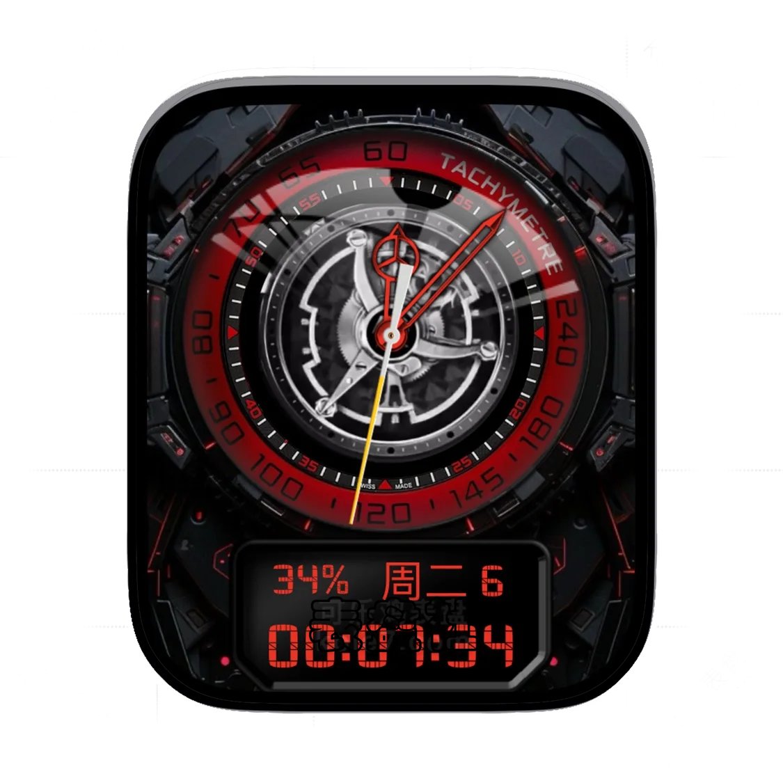 陀飞轮机械质感简约数字表盘