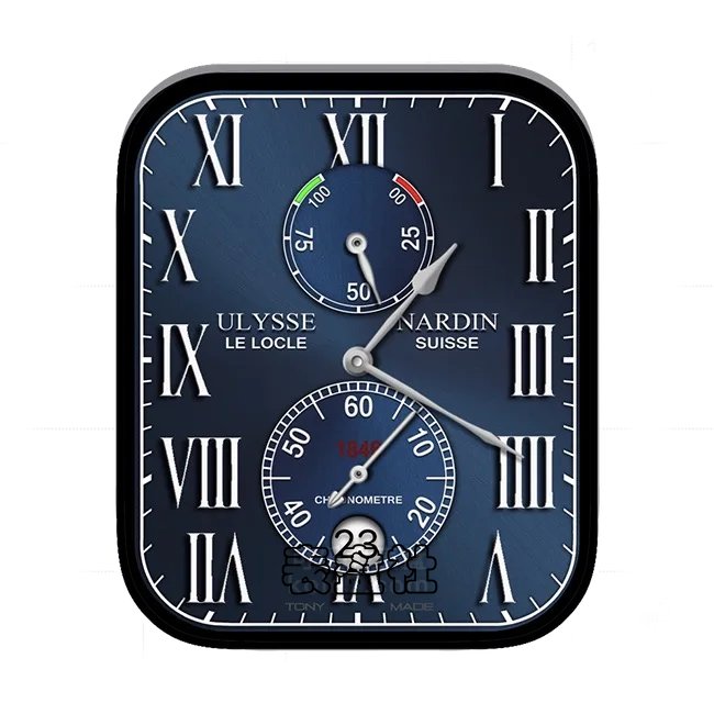 NARDIN尤利西斯蓝色双盘式年历表盘