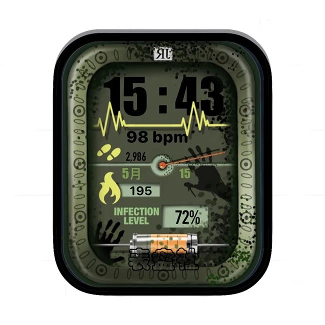 浅绿色日期时间指针表盘