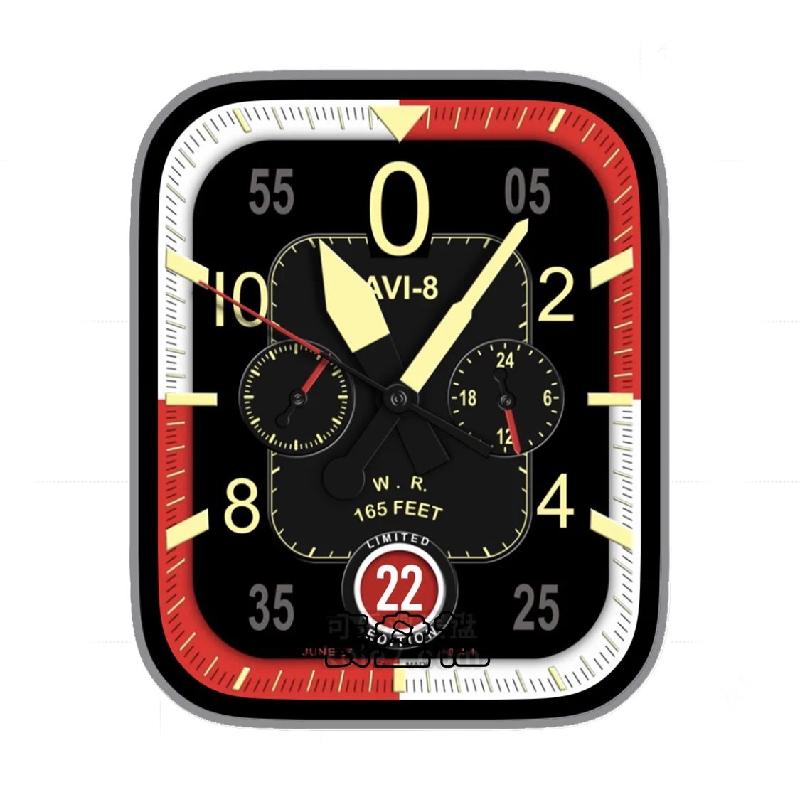 AVI-8三盘式数字年历指针表盘