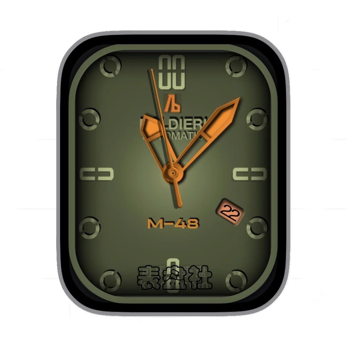 Baldier暗绿黄年历指针简约ultra专用表盘