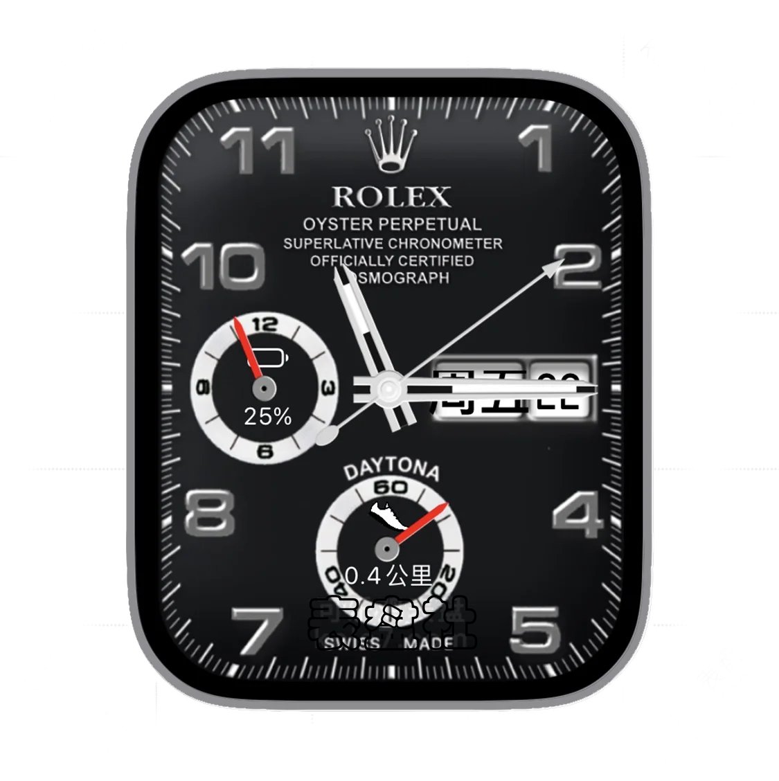 ROLEX劳力士炭黑色数字双盘式日期年历指针表盘.clock&clock2 65451