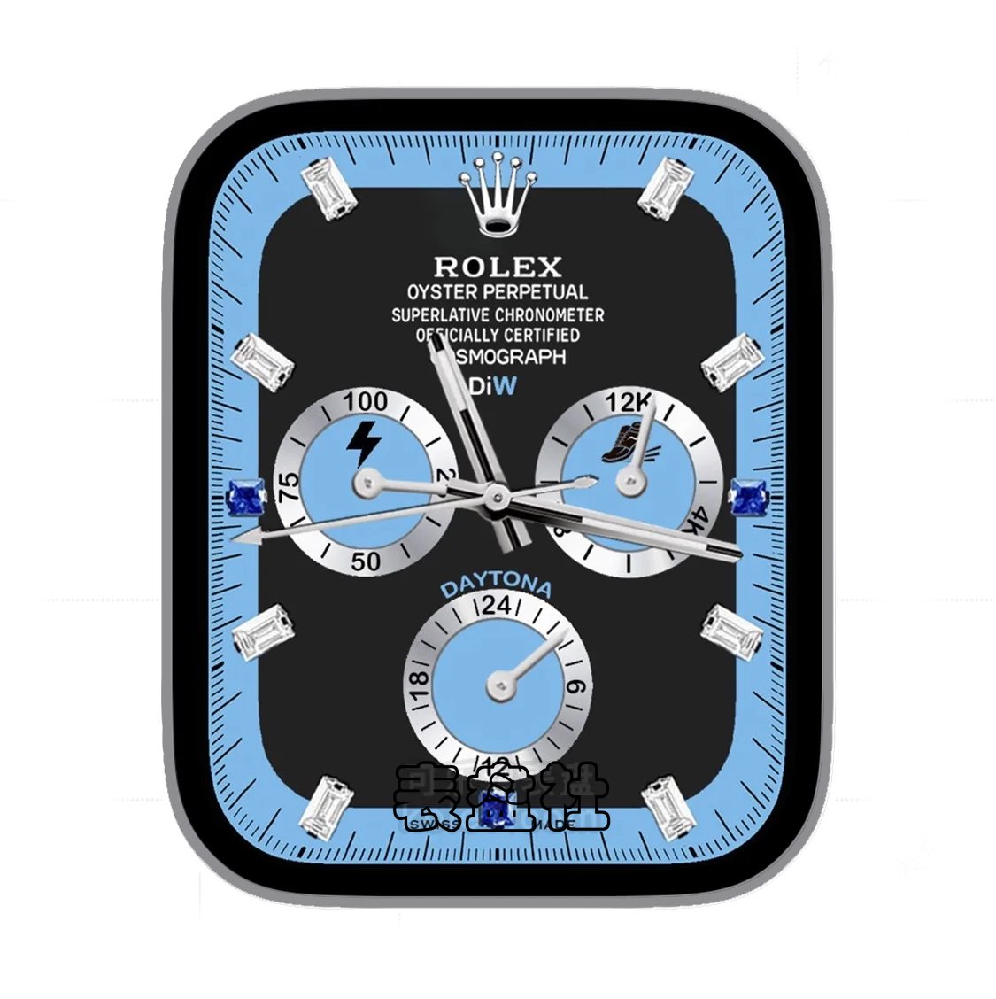 ROLEX劳力士黑蓝色钻石三盘式指针表盘