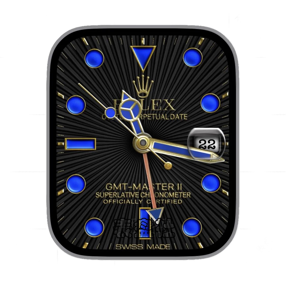 ROLEX劳力士蓝金黑色斜条形金属年历指针表盘