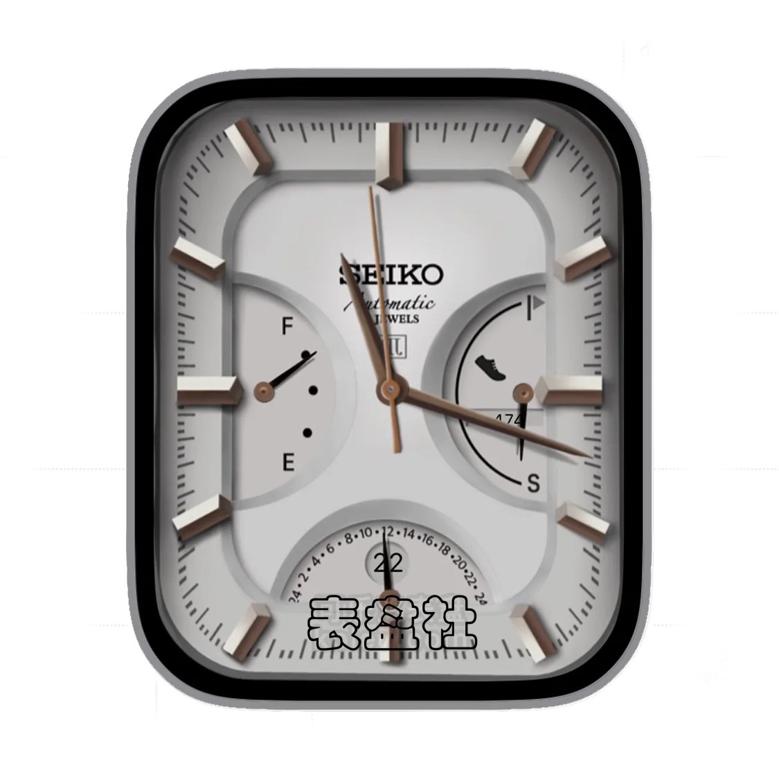 SEIKO精工灰白色三盘式年历指针表盘