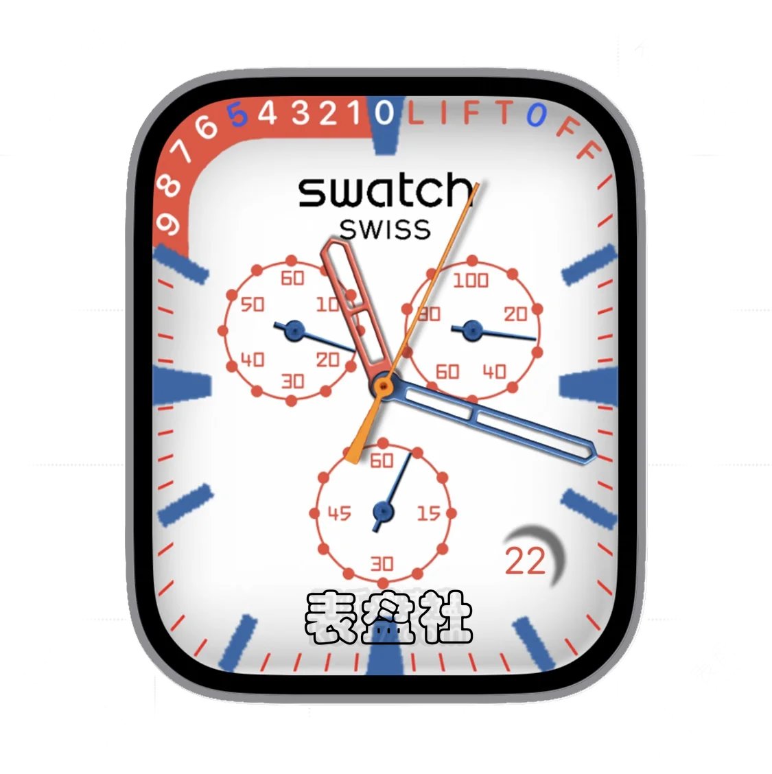 Swatch斯沃琪简约三盘式年历指针表盘