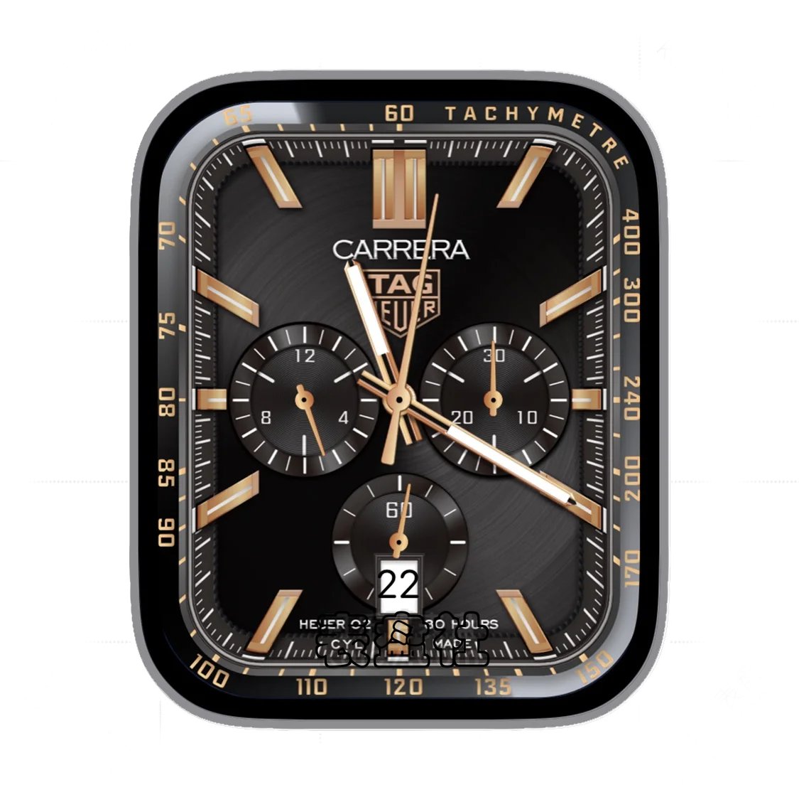 TAG Heuer泰格豪雅酷黑铜三盘式年历指针表盘