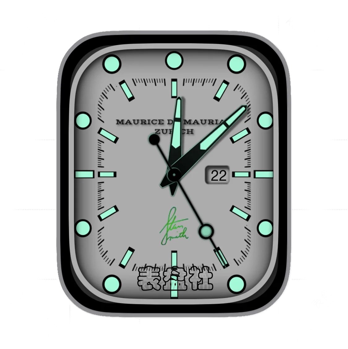 炭黑荧光绿年历指针ultra专用表盘