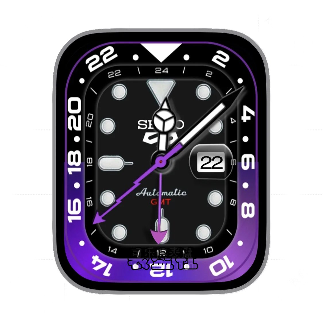 SEIKO精工黑紫色年历指针表盘