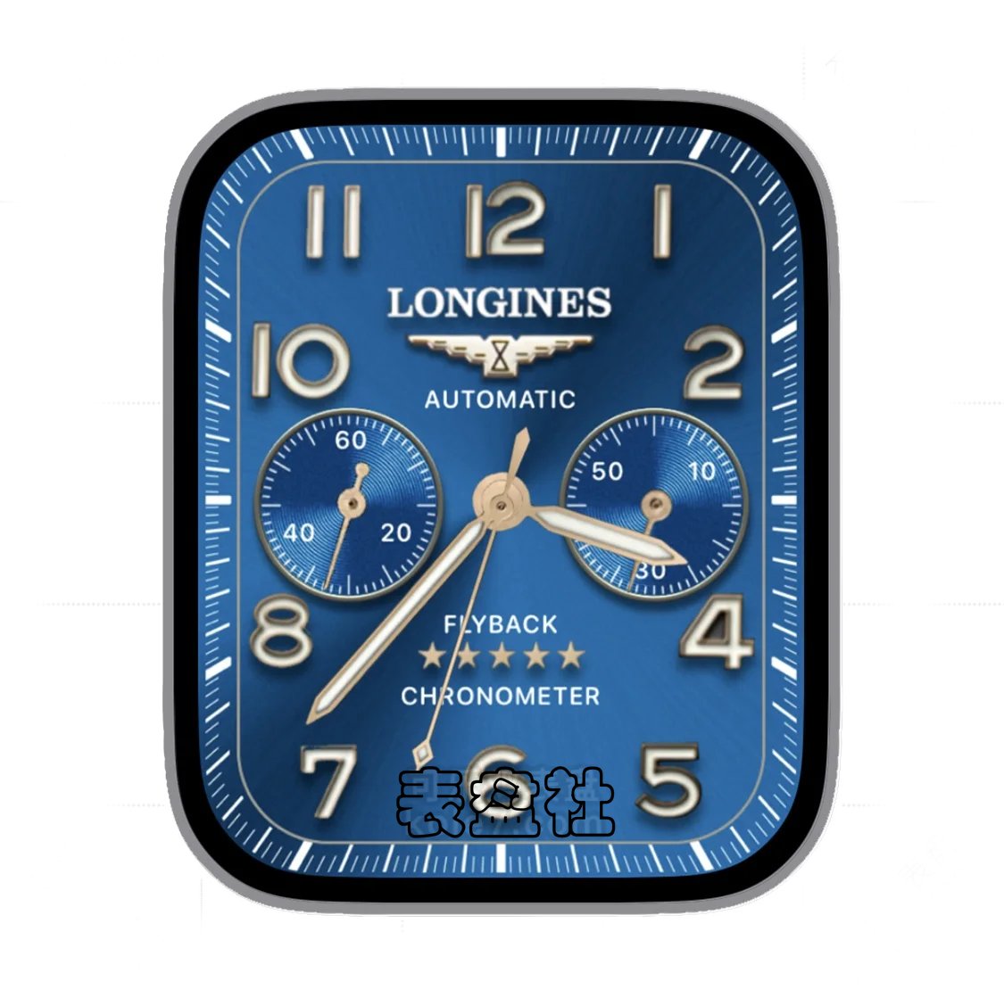 LONGINES浪琴高级金属拉丝太空蓝双盘式表盘