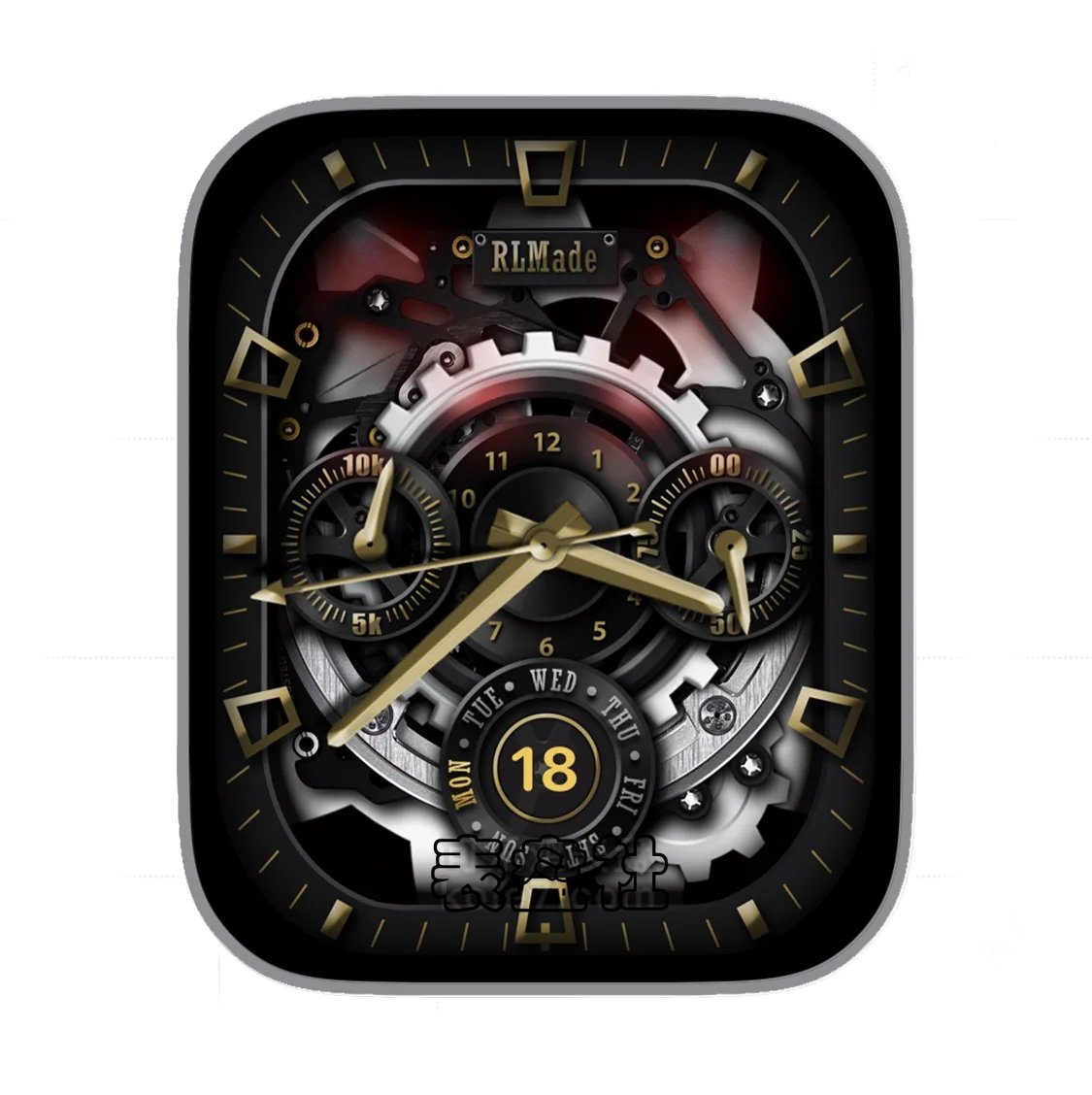 RIMade高级机械金属质感三盘式年历表盘