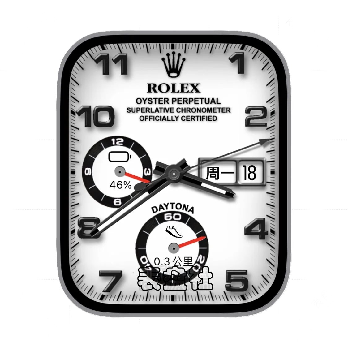 Rolex劳力士黑白双盘式年历表盘