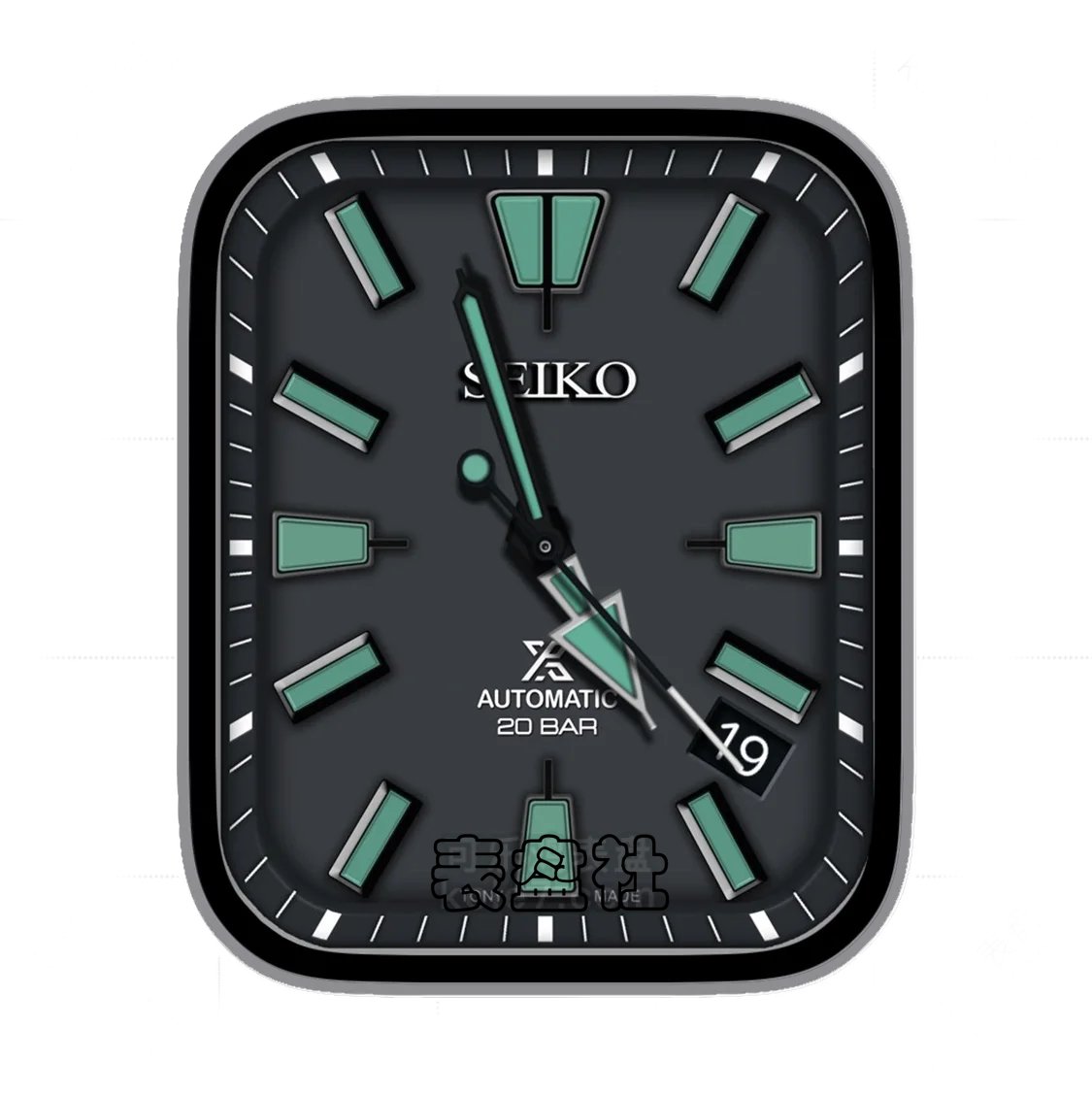 SEIKO精工炭黑绿年历指针简约表盘