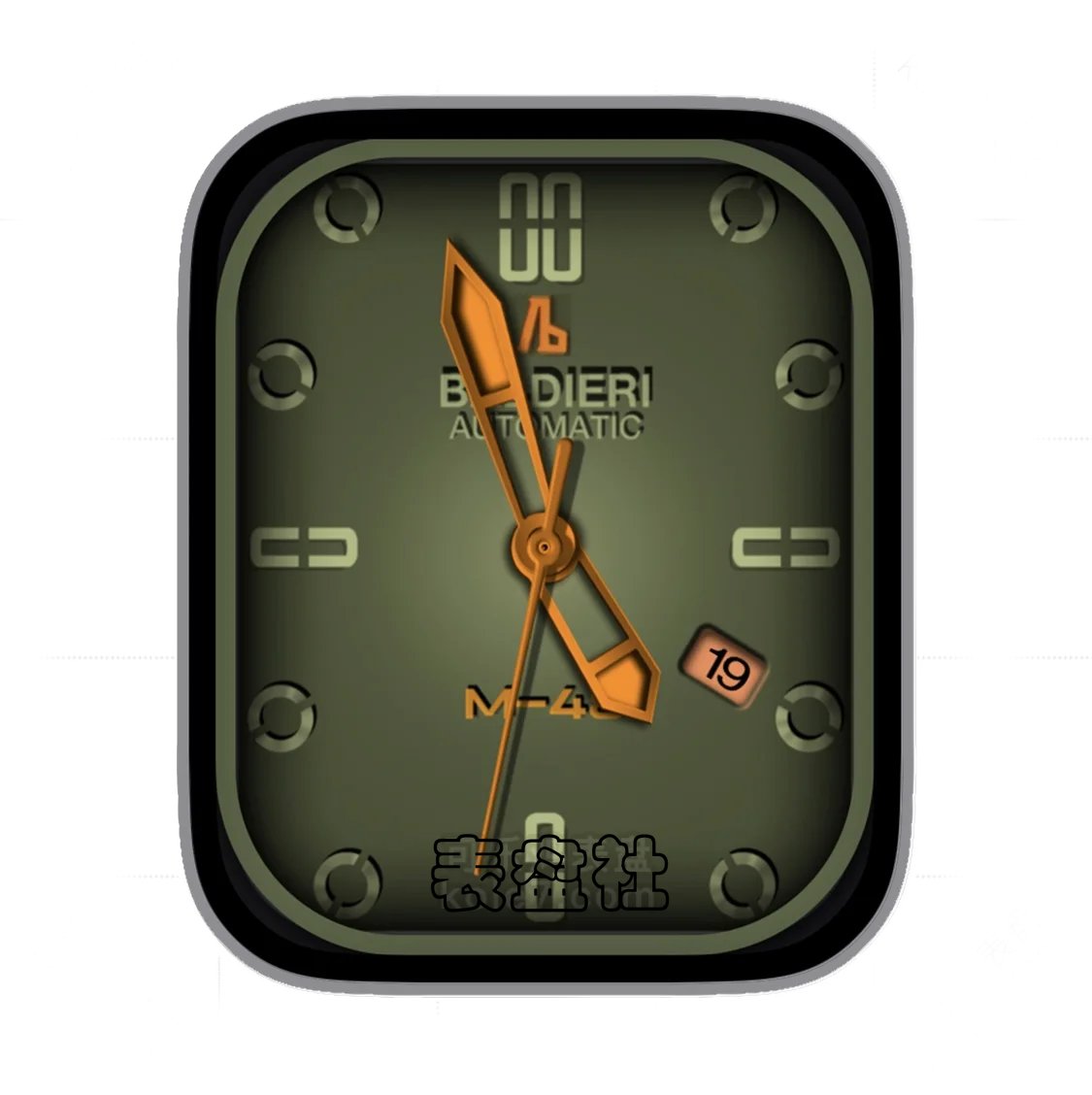 Baldieri暗绿色年历指针简约ultra专用表盘