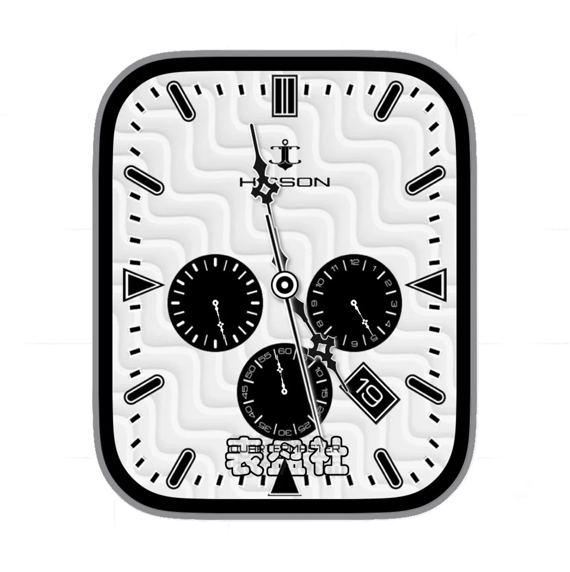 Higson希格森牛奶色三盘式年历指针简约表盘