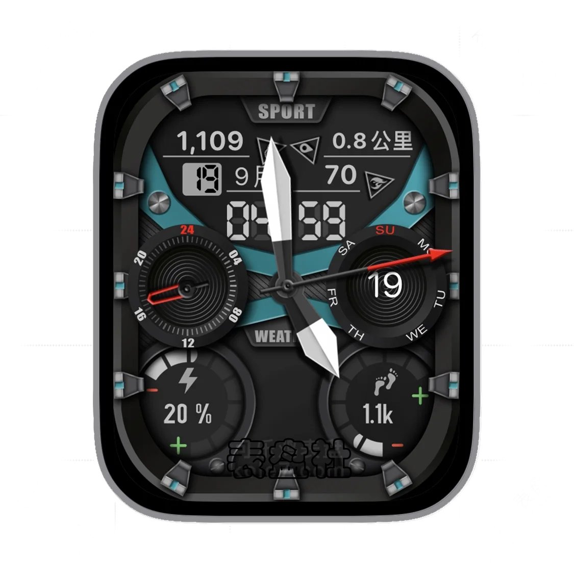 RL酷黑多功能数字年历Ultra专用表盘