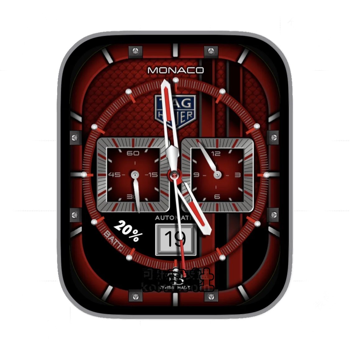 TAGHEUER泰格豪雅玫瑰红大圆盘双盘式年历指针ultra专用表盘