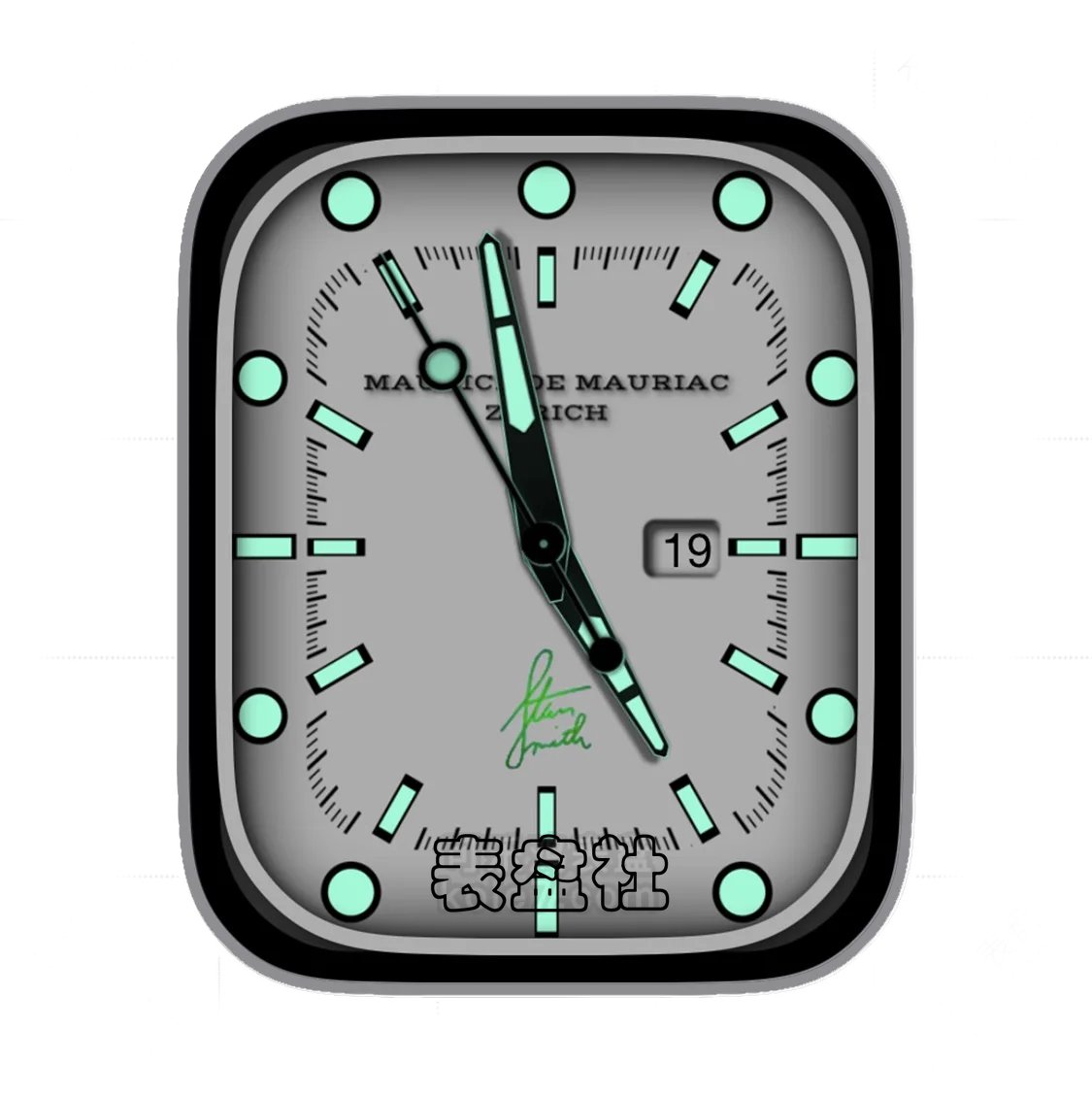 灰白绿年历指针简约ultra专用表盘