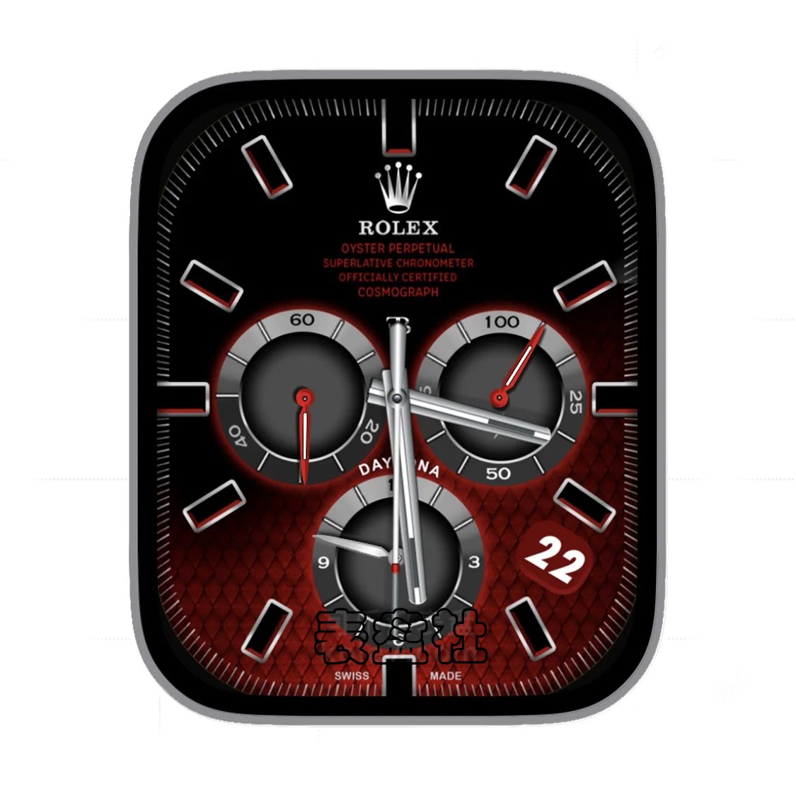 ROLEX劳力士红黑色三盘式年历指针ultra专用表盘