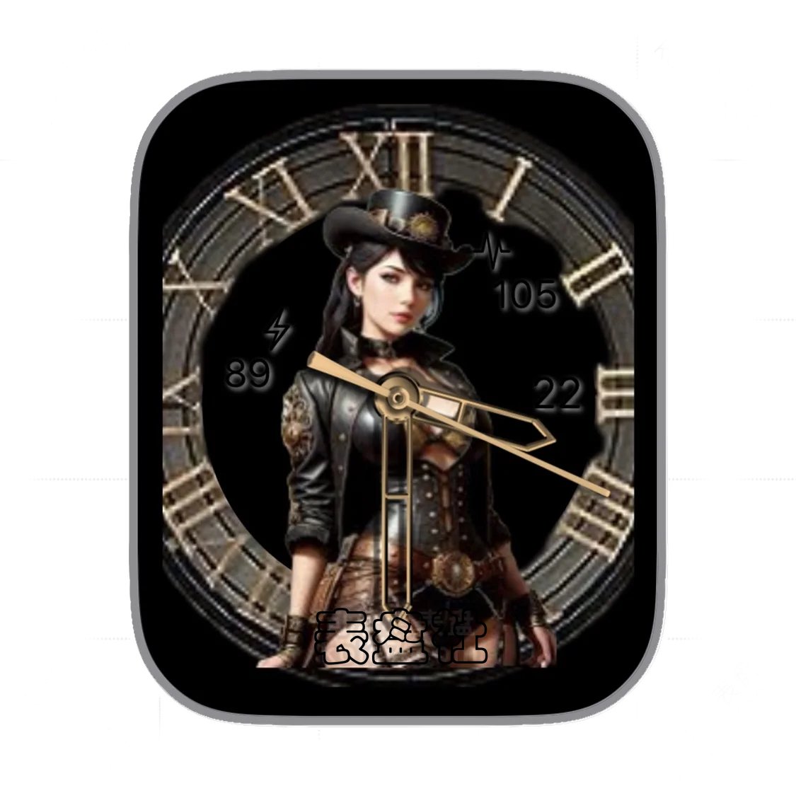 卡通女性人物大圆盘指针表盘