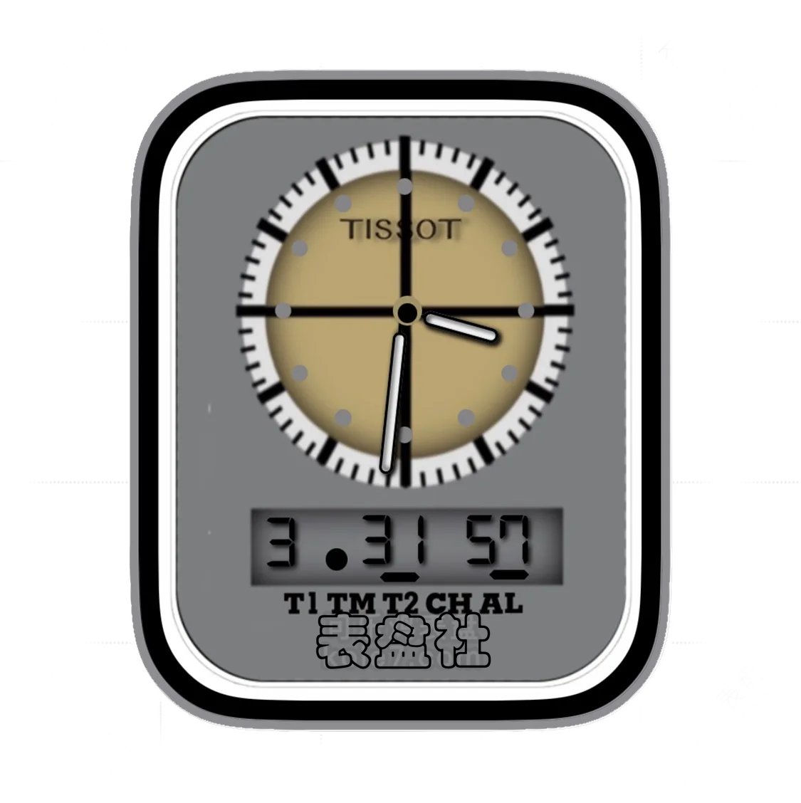 TISSOT天梭炭黑黄单盘式时间ultra专用表盘