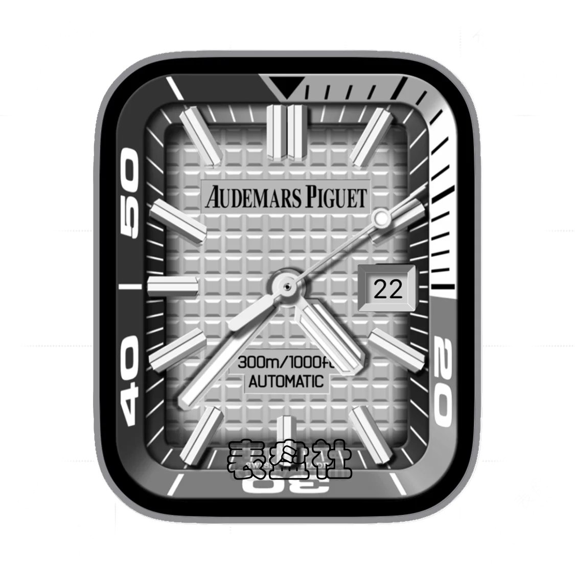 AUDEMARSPIGUET爱彼炭灰黑小方格简约年历指针表盘