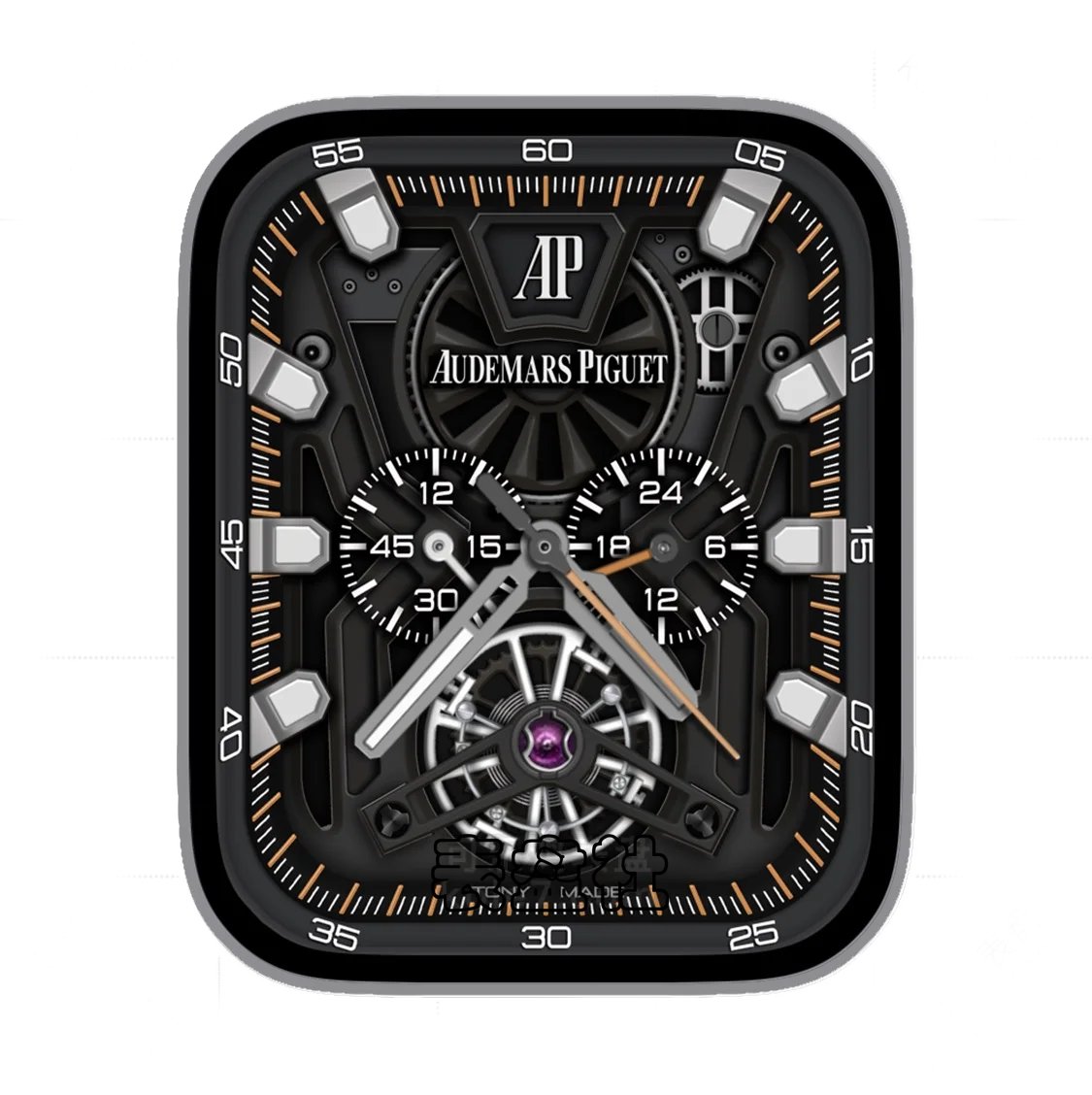 AUDEMARSPIGUET爱彼酷黑色三盘式齿轮机械指针表盘