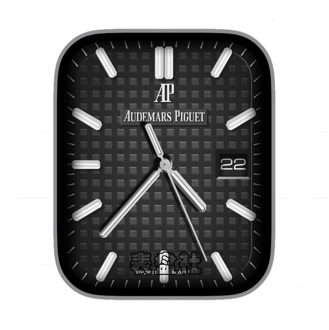 AUDEMARS PIGUE爱彼酷黑色小方格简约年历指针表盘