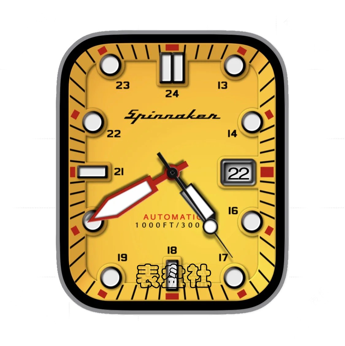 黄色底简约年历指针表盘