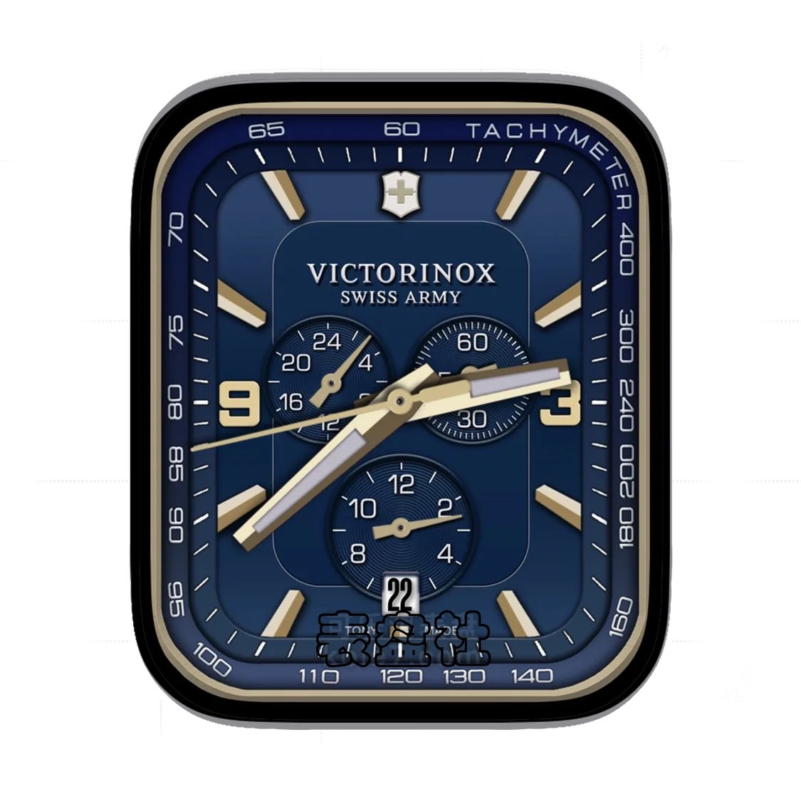 VICTORINOX维氏绅士蓝三盘式年历表盘