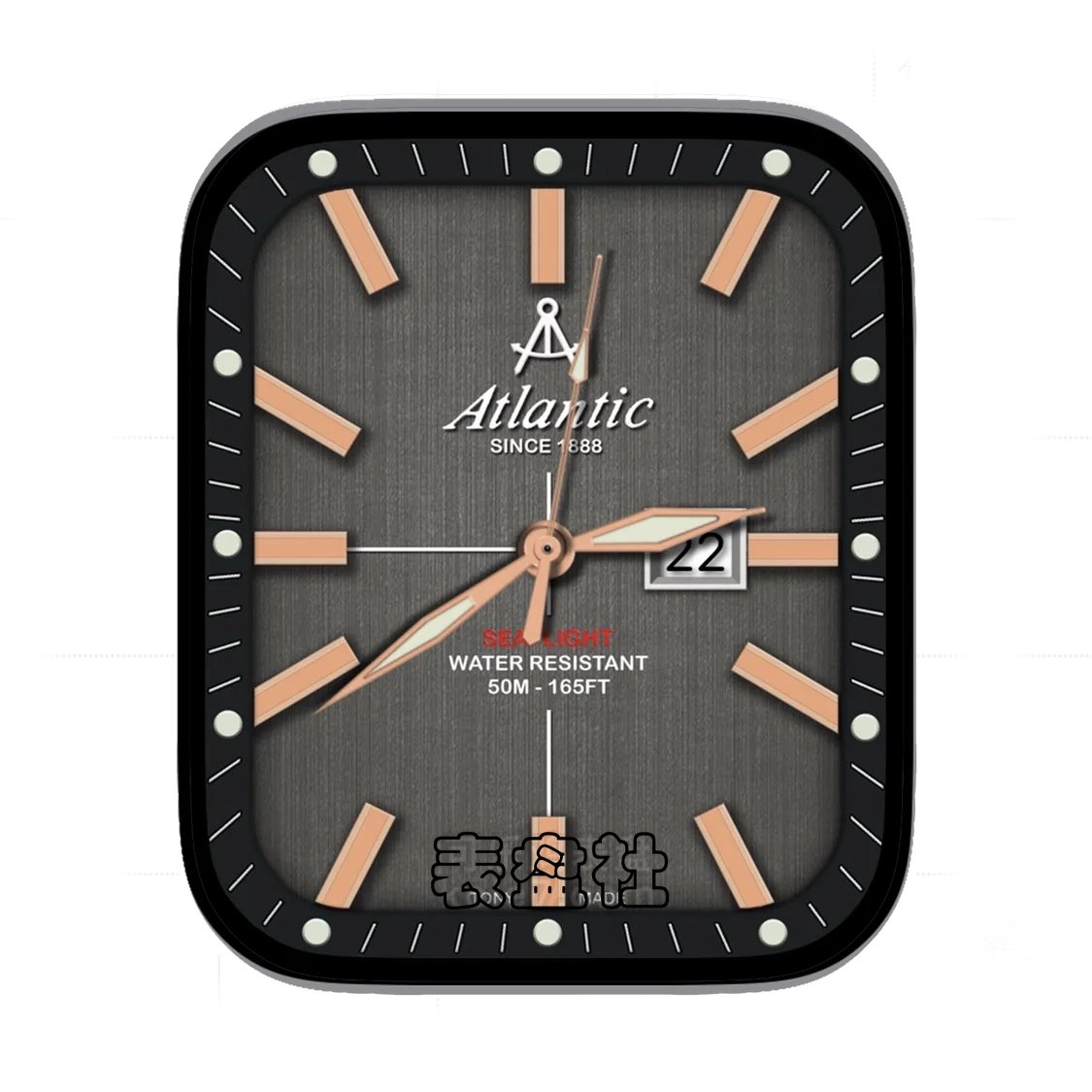 Atlantic大西洋灰底简约表盘