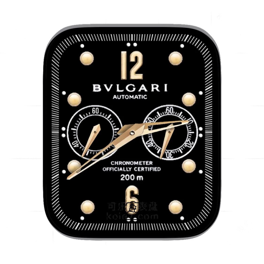 BVLGARI宝格丽黑底双盘式简约表盘