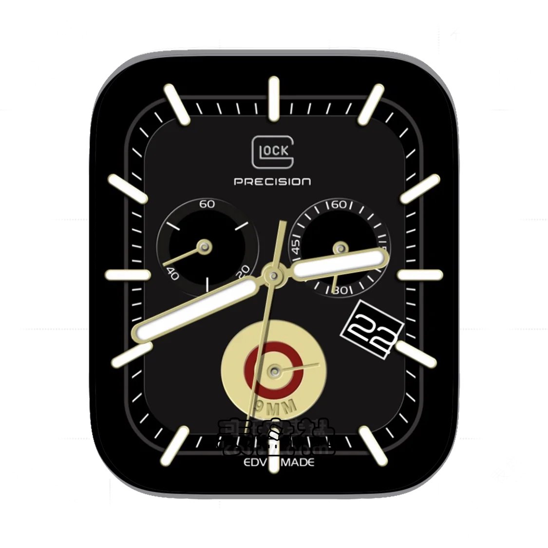 precision酷黑三盘式年历表盘