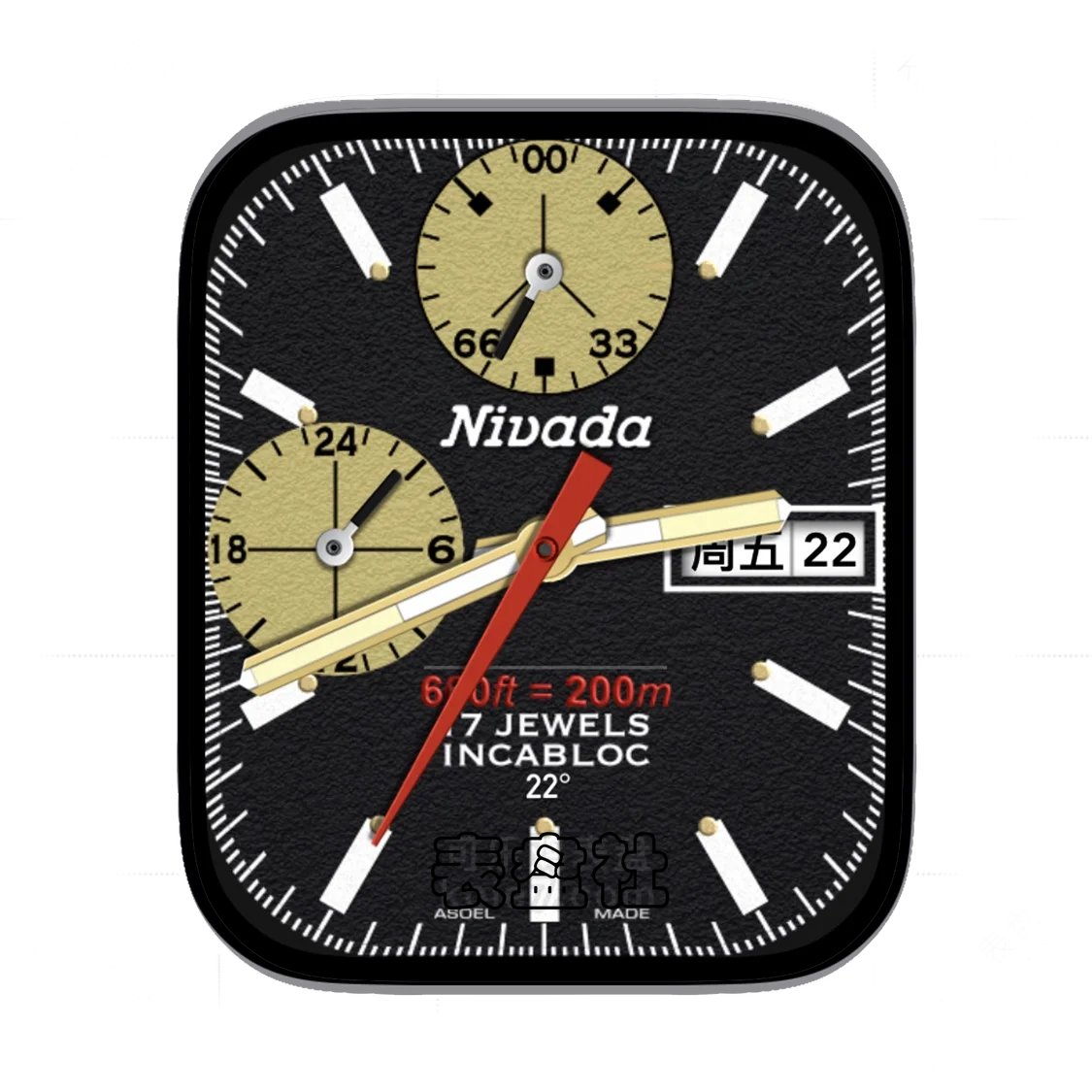 nivada尼维达磨砂黑双盘式Ultra专用表盘