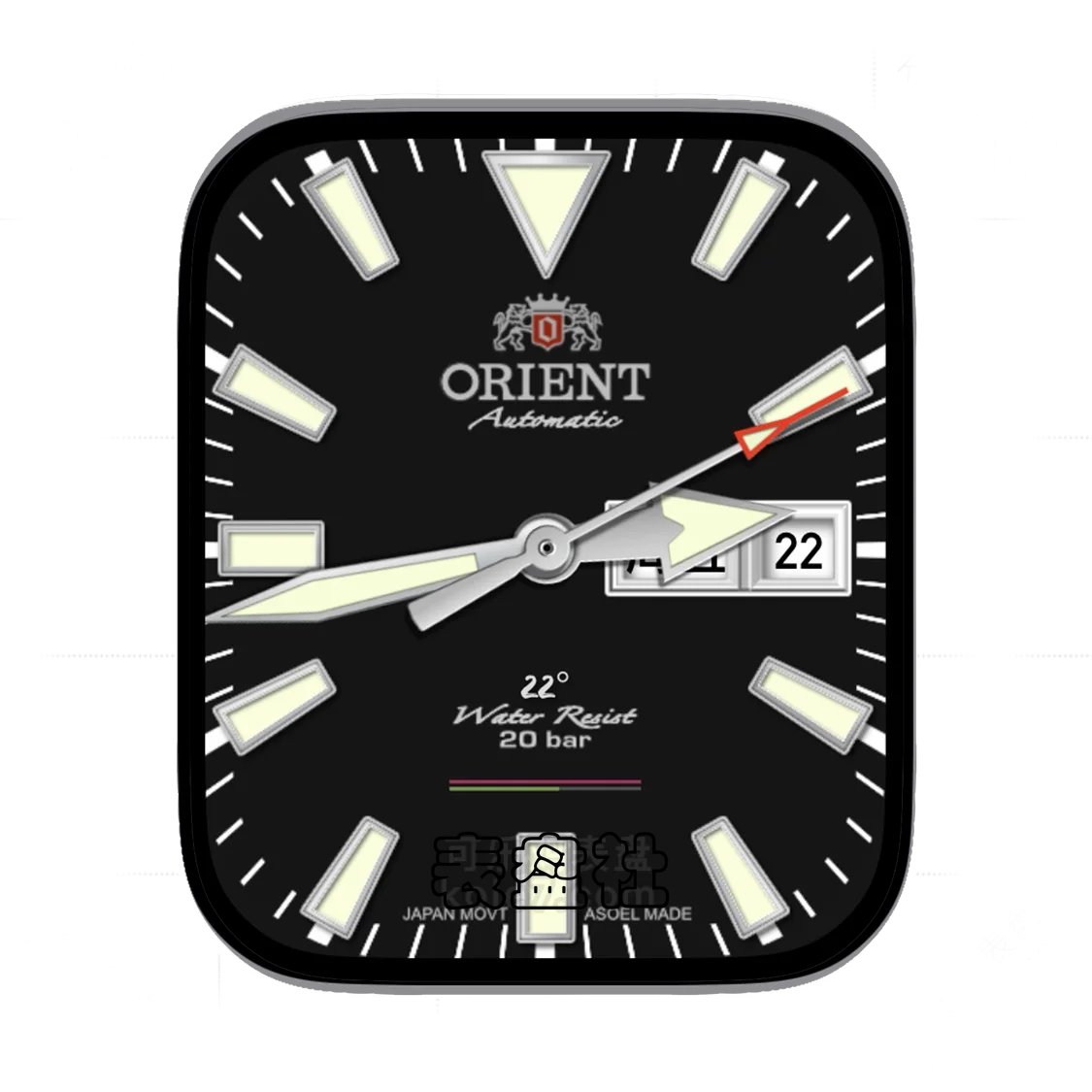 ORIENT东方双狮酷黑简约年历Ultra专用表盘