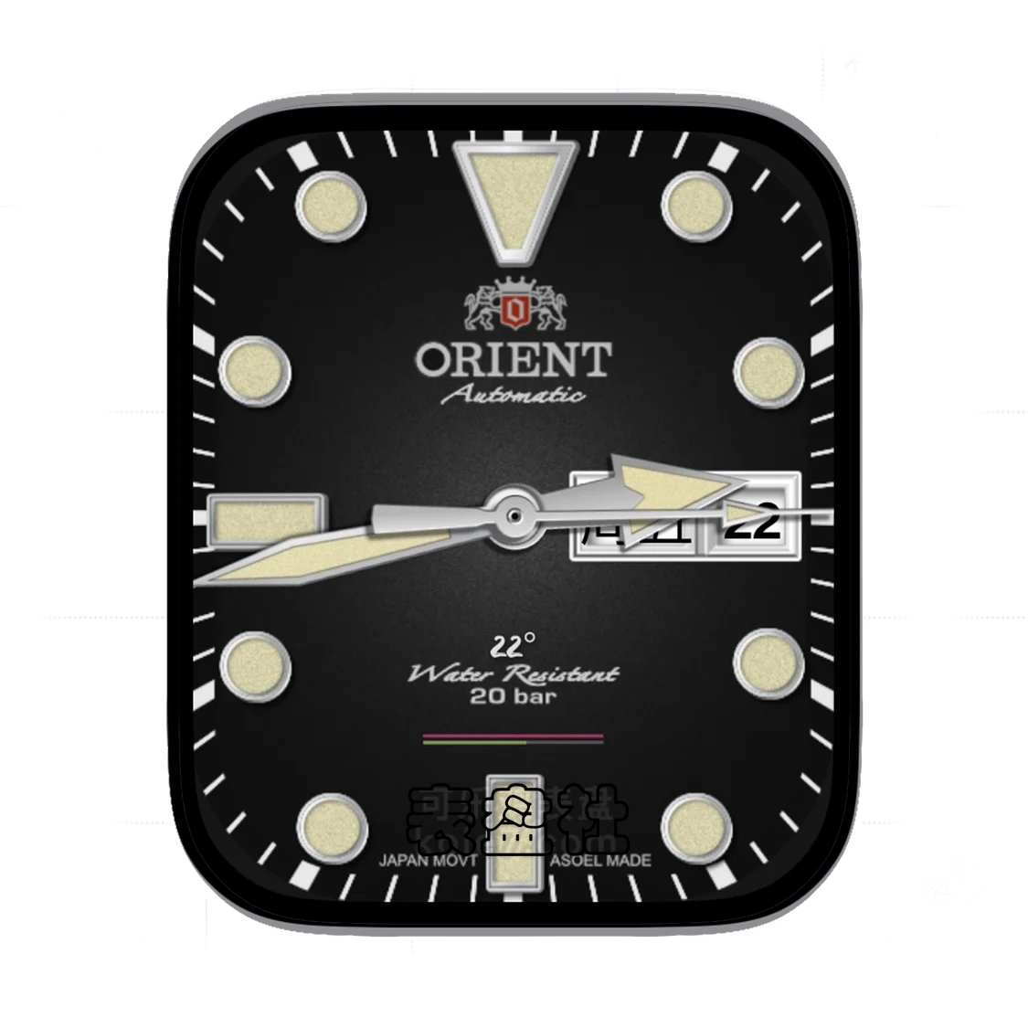 ORIENT东方双狮灰黑简约年历Ultra专用表盘