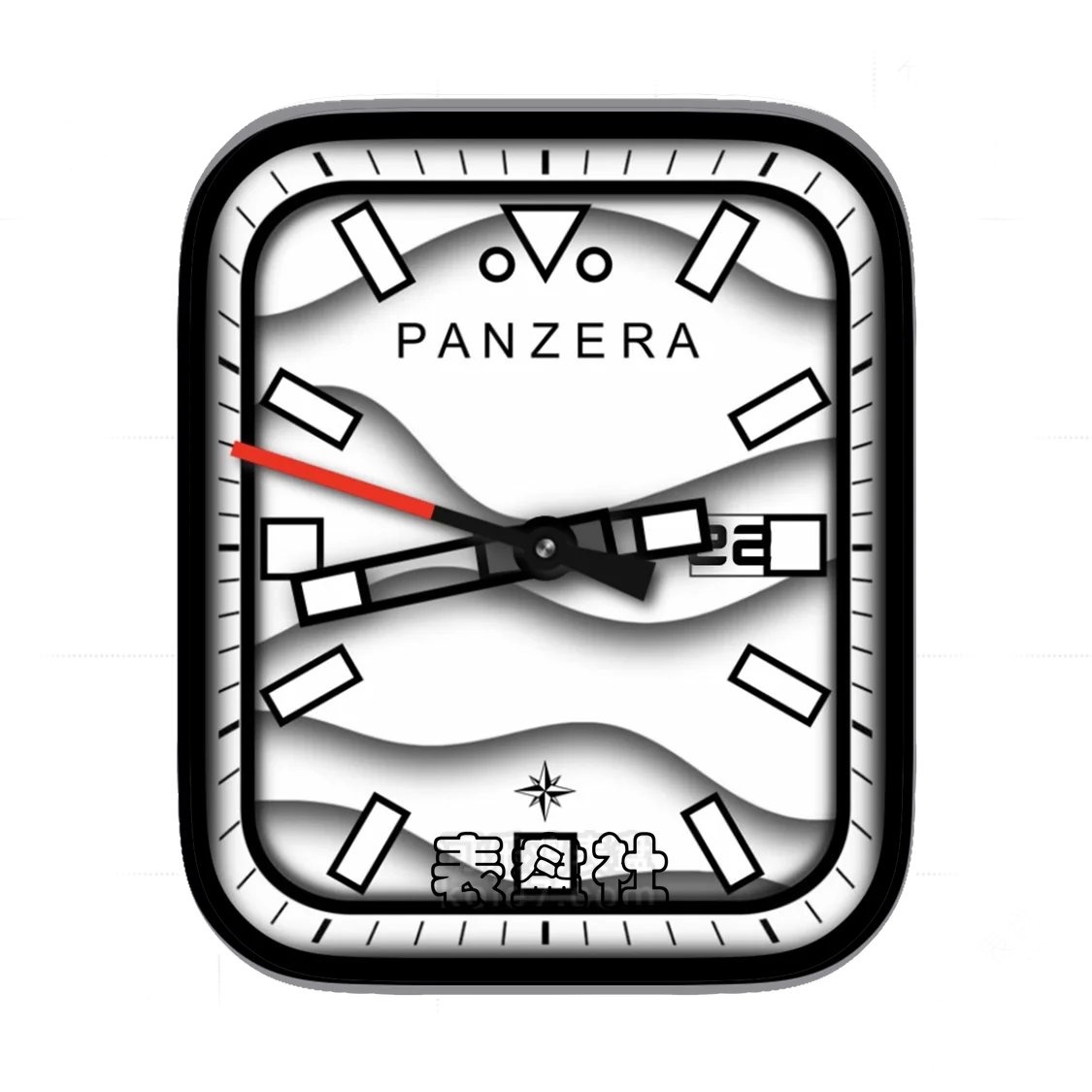 PANZERA波浪线简约年历表盘