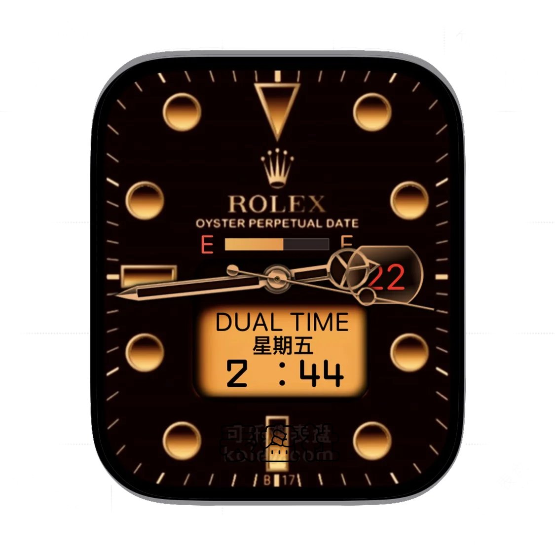 Rolex劳力士简约黄电子屏年历表盘