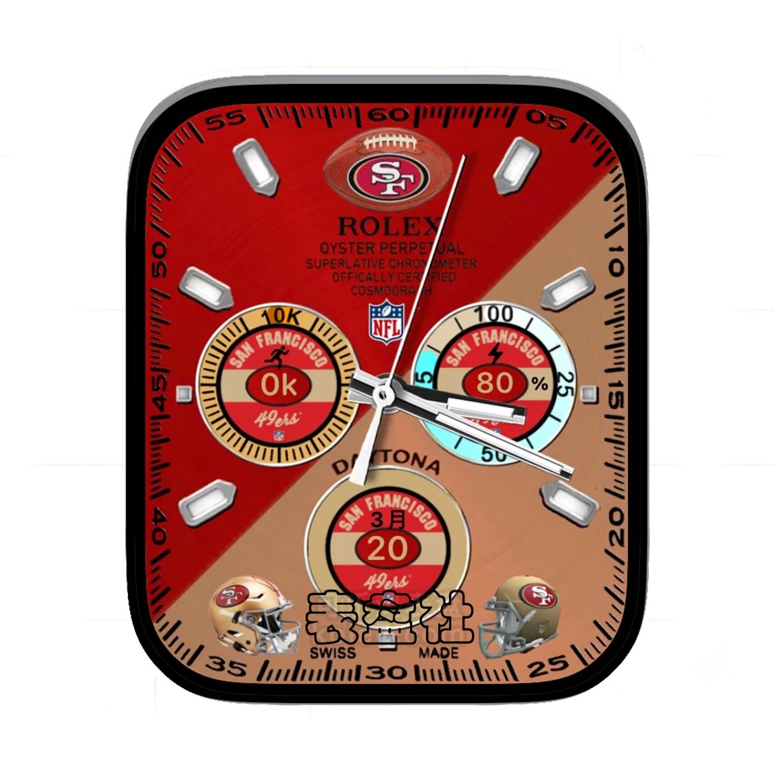 Rolex劳力士美式橄榄球三盘式表盘