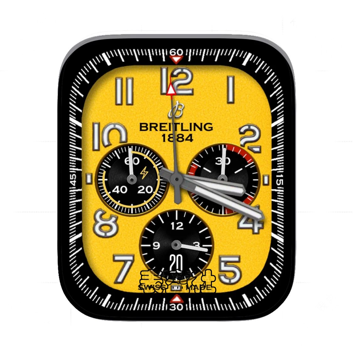 BREITLING百年灵1884磨砂黄三盘式年历Ultra专用表盘