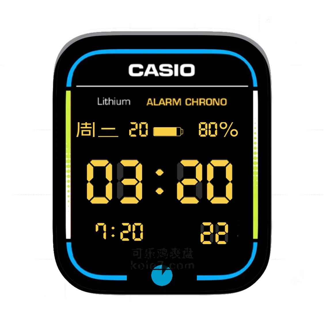 Casio卡西欧黑底简约数字表盘