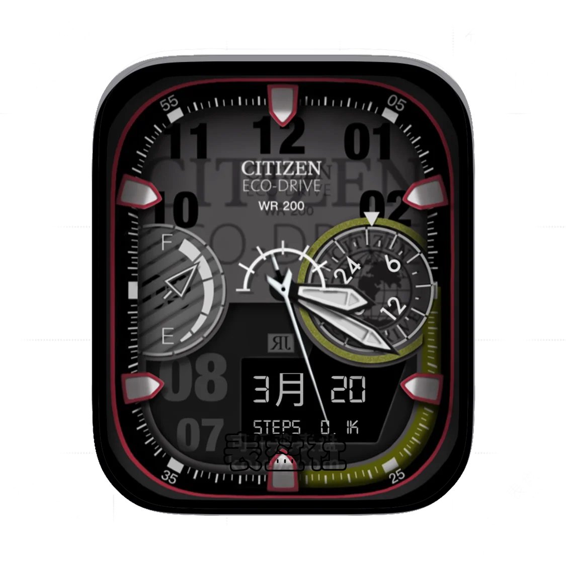 CITIZEN西铁城灰黑双盘式Ultra专用表盘