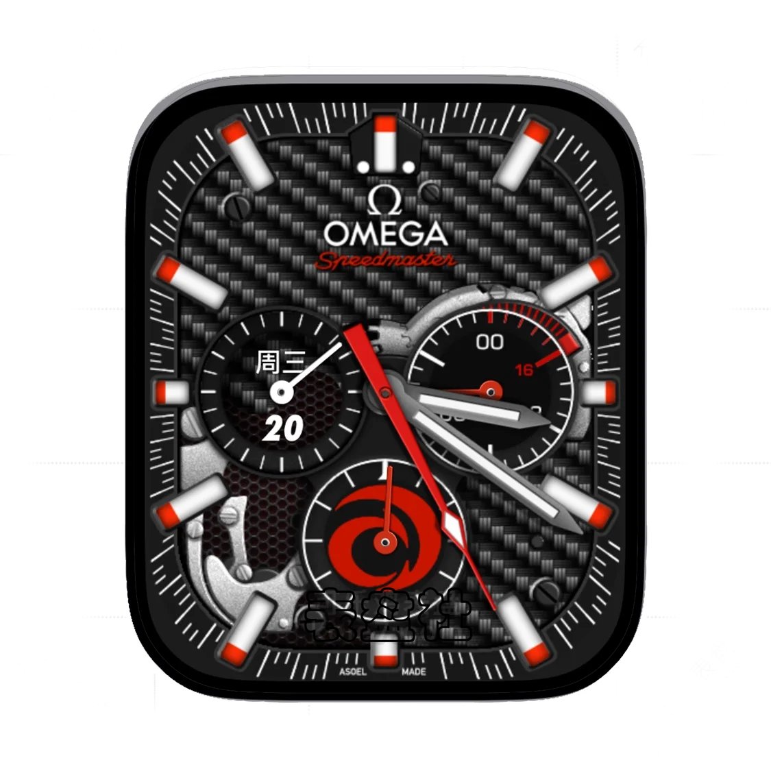 OMEGA欧米茄酷黑竹编工艺三盘式Ultra专用表盘