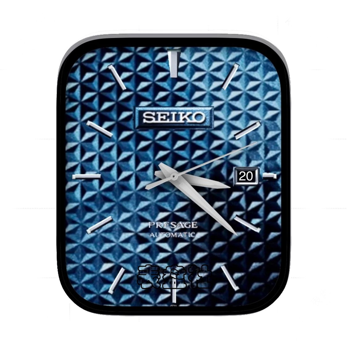 SEIKO精工菱形蓝色纹理年历表盘