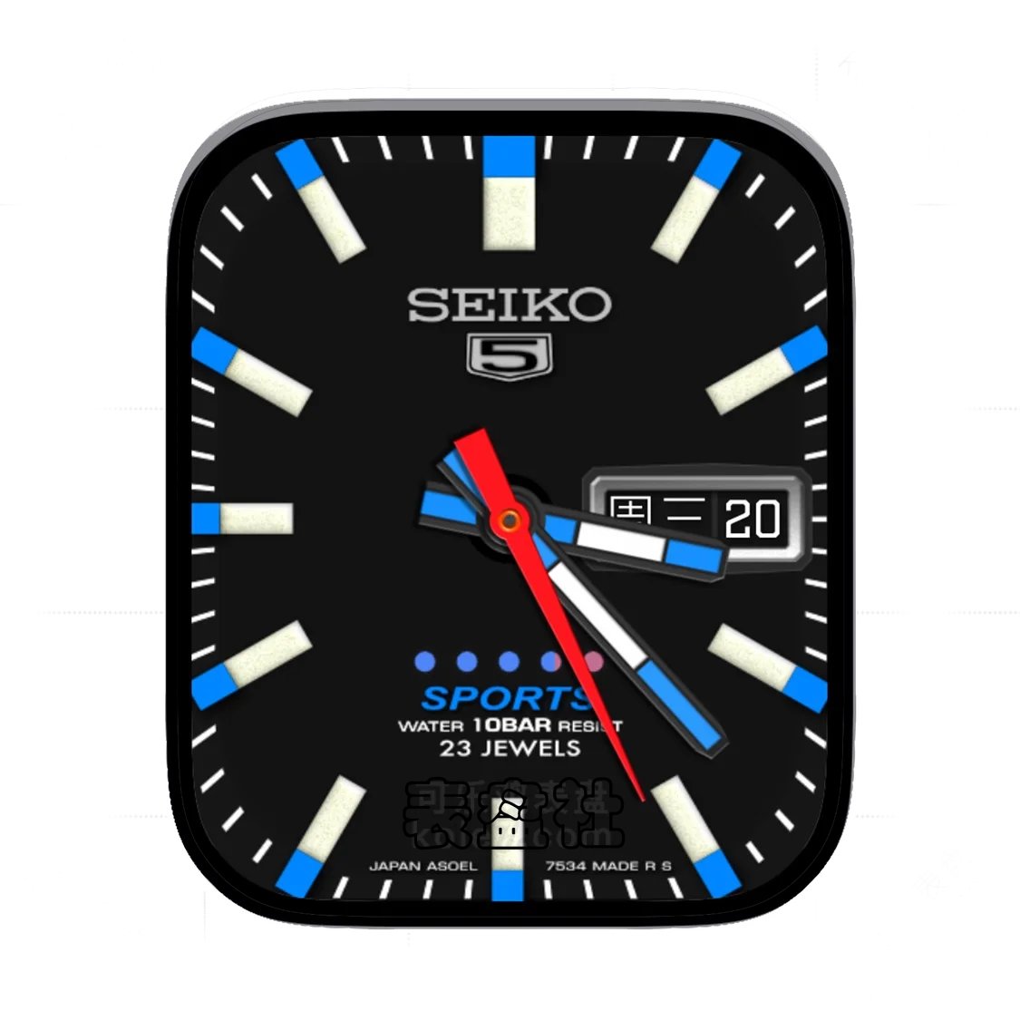 EIKO精工酷黑蓝年历Ultra专用表盘